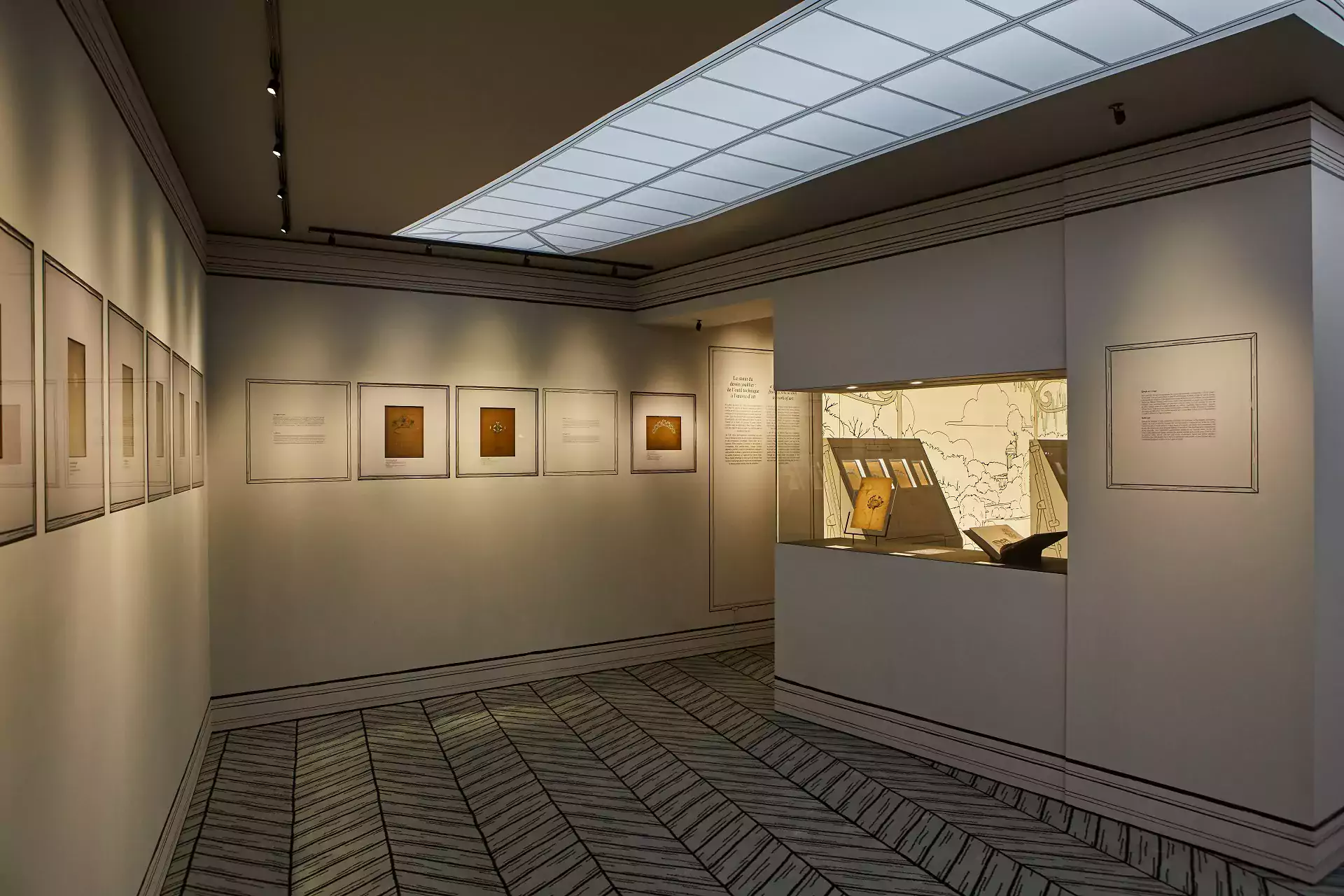 Actualités : vitrines de l'exposition Le Bijou dessiné