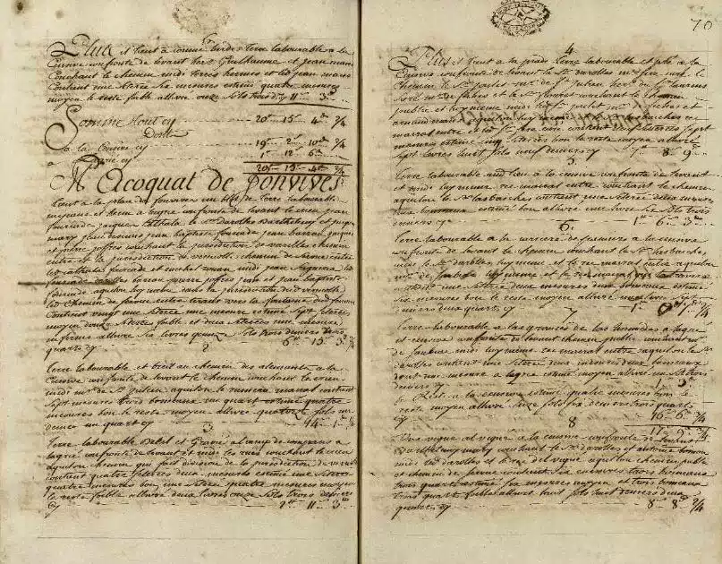 Recherches historiques pour le château de Fontvives : texte manuscrit du 18e siècle