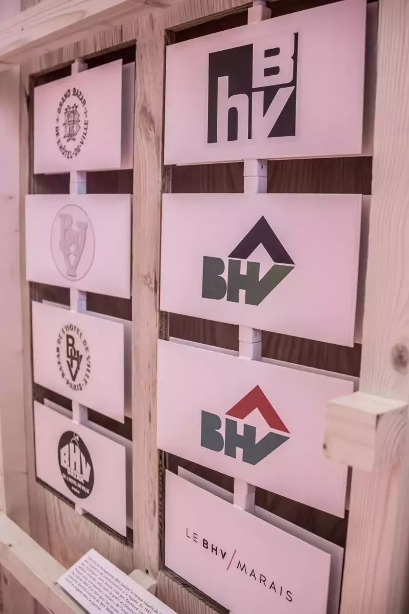 Actualité : chronologie de logos du BHV dans une exposition